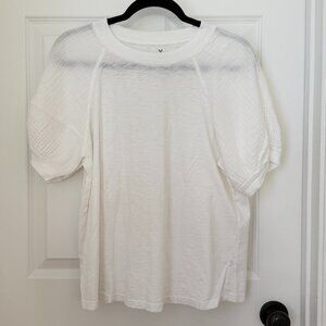 Velvet Womens Short Sleeve Lightweight Casual Blouse in White Size Large